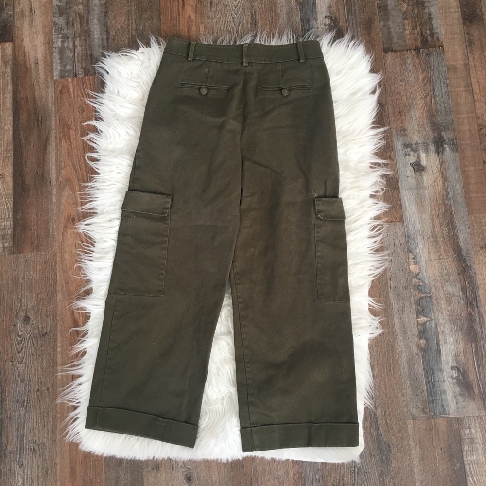 H&M Olive Green Wide Leg Trousers Sz 6